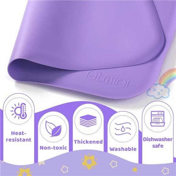 Silicone Art Mats for Kids, Silicone Craft Mat with Lip to Keep Clean, 24"x16" - Picture 4 of 7